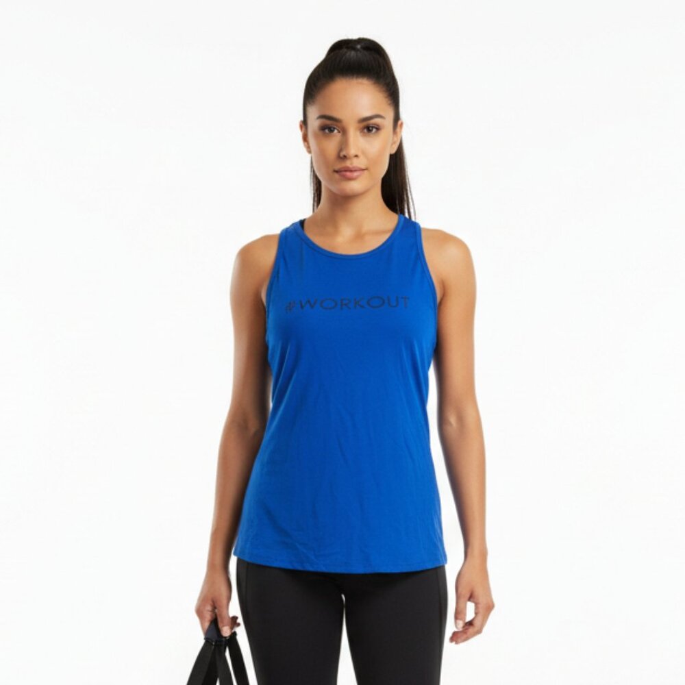 Free‎ People Blue Sleeveless Workout Print Tank Top L